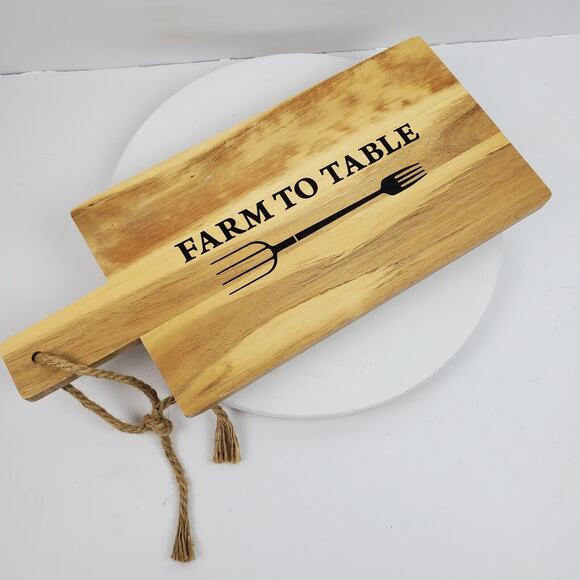 Vintage Farmhouse Wood Footed Cutting Board Trivet 19x8x2 Inch Farm To Table - Picture 2 of 8